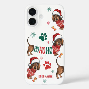 Funda iPhone 16 NAVIDADES de HO-HO-HO DACHSHUND