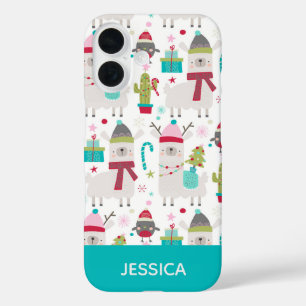 Funda iPhone 16 Navidades de invierno cortos patrón de llamadas pe