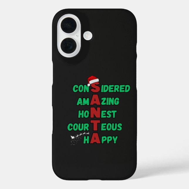 Funda iPhone 16 Navidades de Santa Acrótica Festividad Cheer Mer (Reverso )