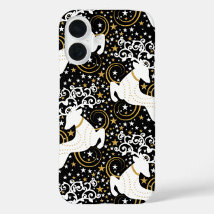 Funda iPhone 16 Navidades dorados florecientes