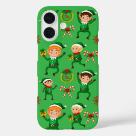Funda iPhone 16 Navidades elfs patrón Funda-Mate iPhone Estuche