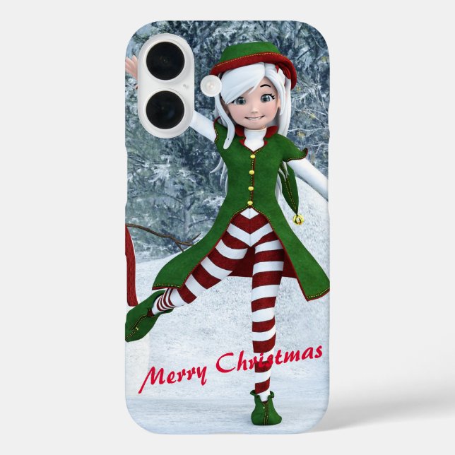 Funda iPhone 16 Navidades en un bosque de invierno (Reverso )