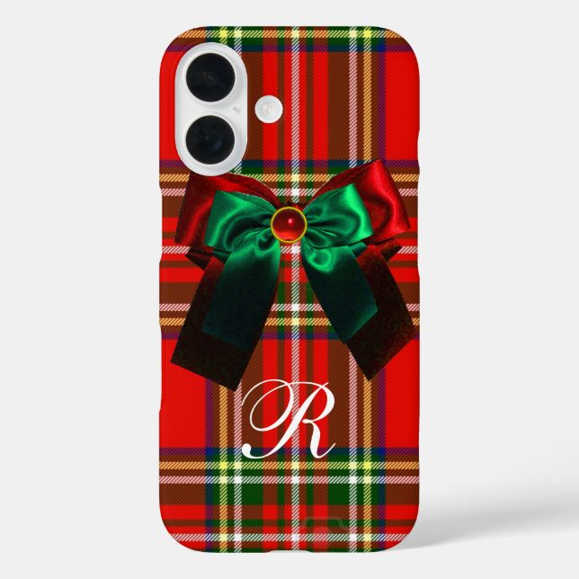 Funda iPhone 16 Navidades ESCOTISTAS TARTAN Y VERDE ROJA FIESTA (Reverso )