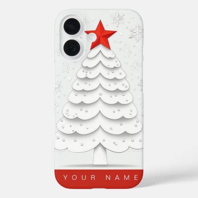 Funda iPhone 16 Navidades minimalistas (Reverso )