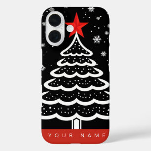 Funda iPhone 16 Navidades negros y rojos