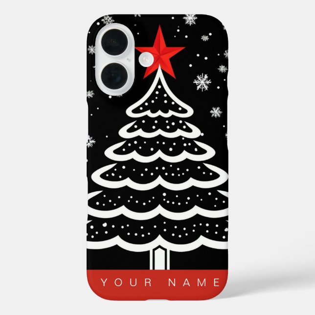 Funda iPhone 16 Navidades negros y rojos (Reverso )