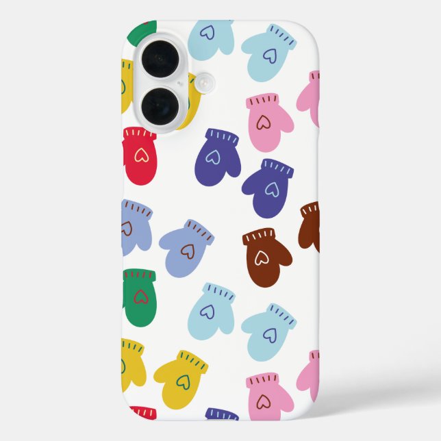 Funda iPhone 16 Navidades Pastel Cosy Guantes de Invierno (Reverso )