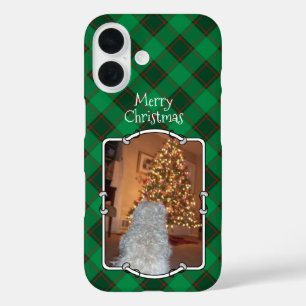 Funda iPhone 16 Navidades personalizados fotograma rojo y verde