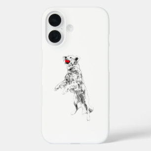 Funda iPhone 16 Negrita roja, movimiento otoñal