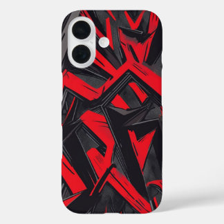 Funda iPhone 16 Negrita, rojo y negro