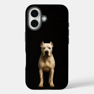 Funda iPhone 16 Negro 4 Luxe iPhone 16 Mate, Dogo Argentino Audaz