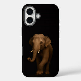 Funda iPhone 16 Negro 4 Luxe iPhone 16 Mate, Elefante Indio