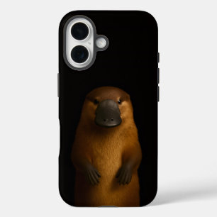 Funda iPhone 16 Negro 4 Luxe iPhone 16 Mate, Elegante Ornitorrinco