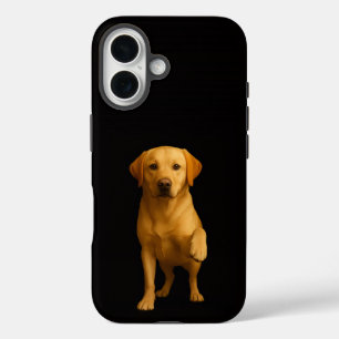 Funda iPhone 16 Negro 4 Luxe iPhone 16 Mate, Labrador Tierno