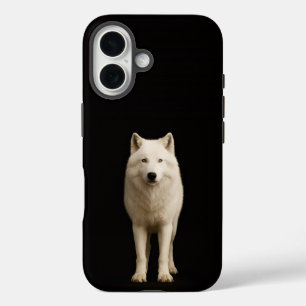 Funda iPhone 16 Negro 4 Luxe iPhone 16 Mate, Lobo Ártico Marfil