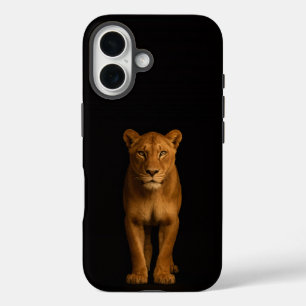 Funda iPhone 16 Negro 4 Luxe iPhone 16 Mate, Noble Leonés