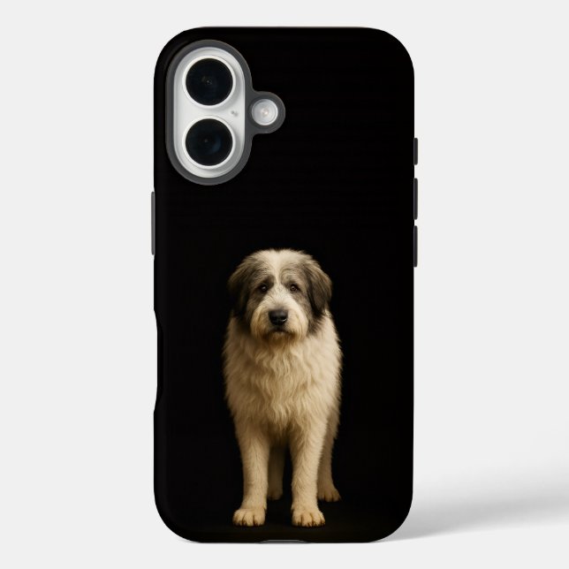 Funda iPhone 16 Negro 4 Luxe iPhone 16 Mate, Pastor Miorítico (Reverso )