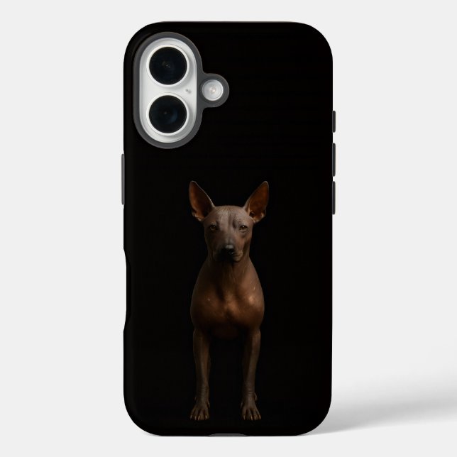 Funda iPhone 16 Negro 4 Luxe iPhone 16 Mate, Perro Pila Argentino (Reverso )