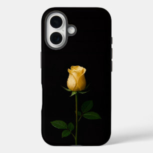 Funda iPhone 16 Negro 4 Luxe iPhone 16 Mate, Rosa Amarillo Soleado