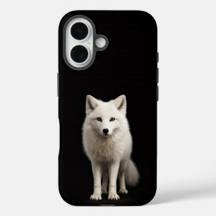 Funda iPhone 16 Negro 4 Luxe iPhone 16 Mate, Zorro Ártico Marfil