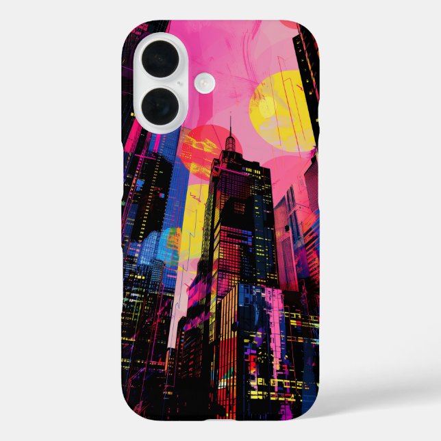 Funda iPhone 16 Neon Cityscape (Reverso )