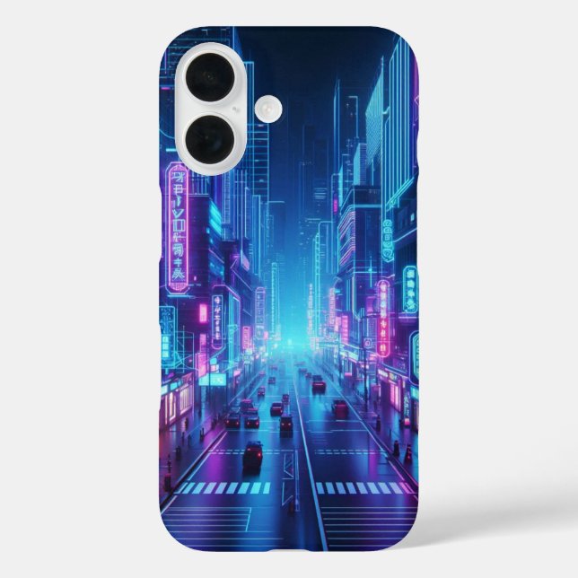 Funda iPhone 16 neón futurista (Reverso )