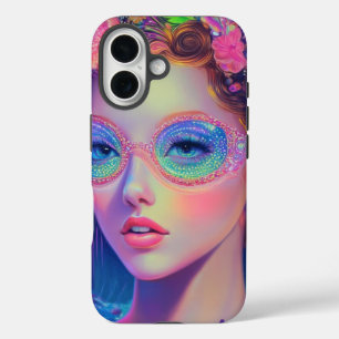 Funda iPhone 16 Neon Garden Goddess