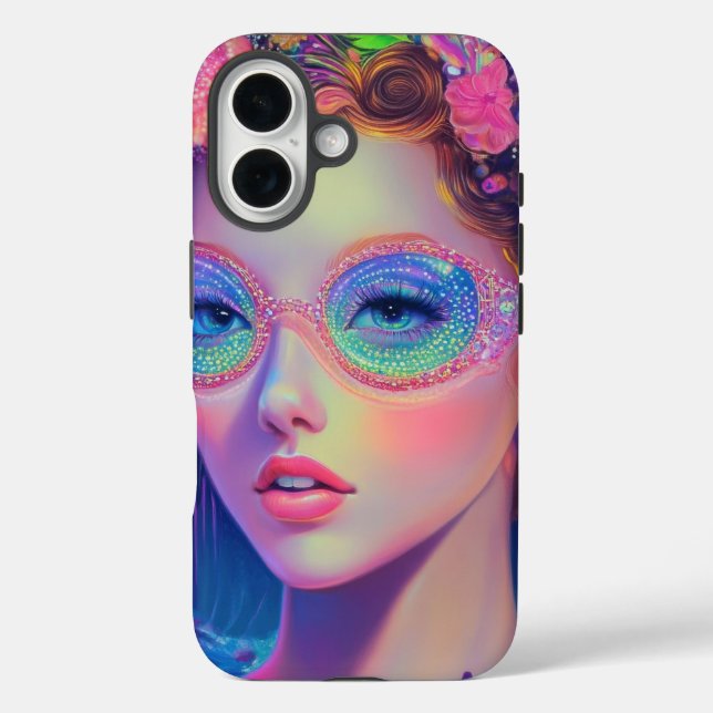 Funda iPhone 16 Neon Garden Goddess (Reverso )