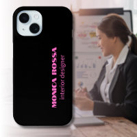 Neón simple profesional moderno negro rosa