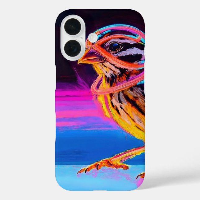 Funda iPhone 16 Neon Sparrow con acentos brillantes (Reverso )
