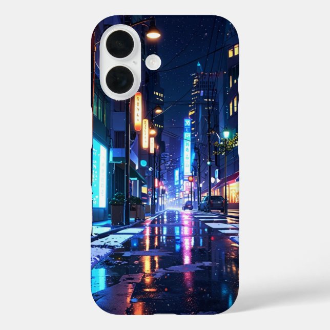 Funda iPhone 16 Neon Winter Streets (Reverso )