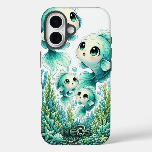 Funda iPhone 16 Neos Kawaii Zodíaco Piscis (Reverso )