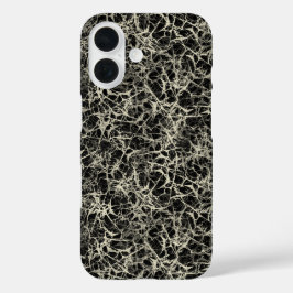 Funda iPhone 16 Neuronas en red sobre negro - patrón continuo.