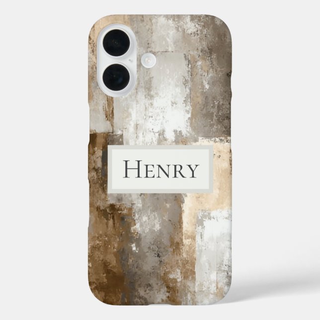 Funda iPhone 16 Neutral Abstract Paint (Reverso )