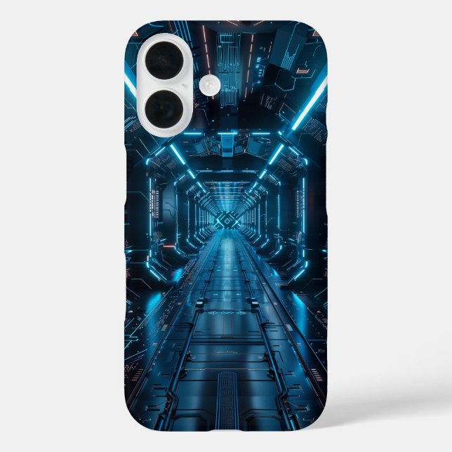 Funda iPhone 16 Nexo de la cuadrícula cibernética (Reverso )