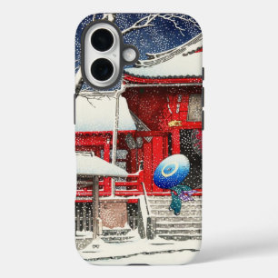 Funda iPhone 16 Nieve Kawase Hasui en arte Ueno Kiyomizudo hanga