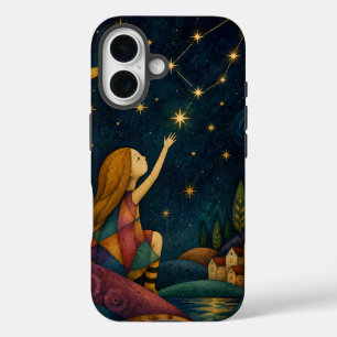 FUNDA iPhone 16 NIÑA CAPRICHOSA ALCANZANDO LAS ESTRELLAS