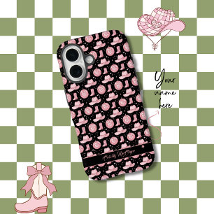 Funda iPhone 16 Niña rosa negra personalizada y linda