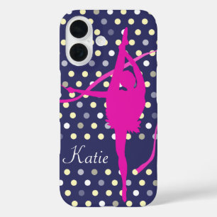 Funda iPhone 16 Niños chicas nombrados punto rosa de la polígona d