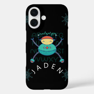Funda iPhone 16 Niños Educación ABC Alfabeto Robot Snowflake Robot