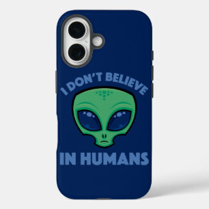 Funda iPhone 16 No Creo En Humanos Dibujo Alien
