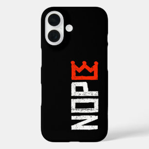 Funda iPhone 16 No Kings Nope Rótulo de protesta Horizontal Negrit