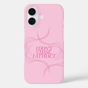 Funda iPhone 16 No persigo, atraigo Cita, Rosa