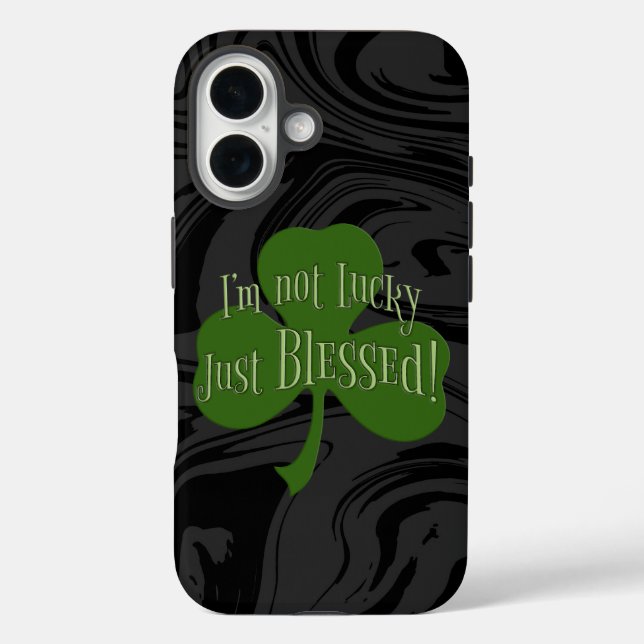 Funda iPhone 16 No tengo suerte, sólo el diseño de Shamrock (Reverso )