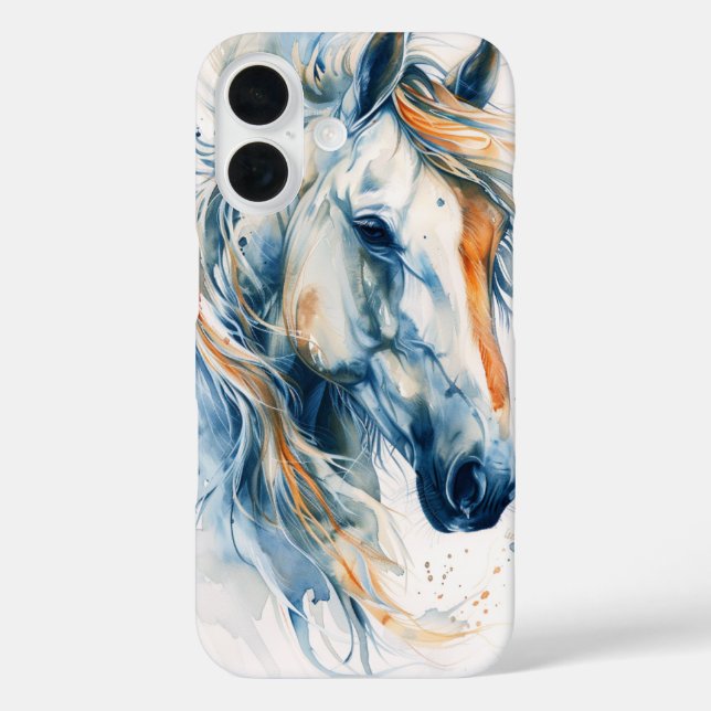Funda iPhone 16 Noble caballo blanco (Reverso )