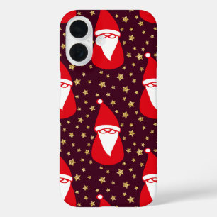 Funda iPhone 16 Noche del Purpurina de oro Santa Starry