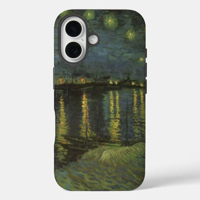 Funda iPhone 16 Noche estrellada sobre el Ródano (Reverso )