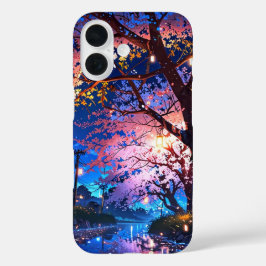 Funda iPhone 16 Noche Primavera Estridente - Primavera animada mág