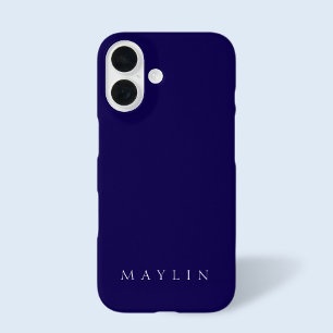 Funda iPhone 16 Nombre Clásico o Palabra   Azul Oscuro Purpúreo