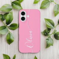 Nombre con elegante caligrafía rosa blanca
